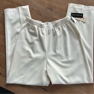 Vintage Koret Ivory Lined Trousers NWT Elastic waist